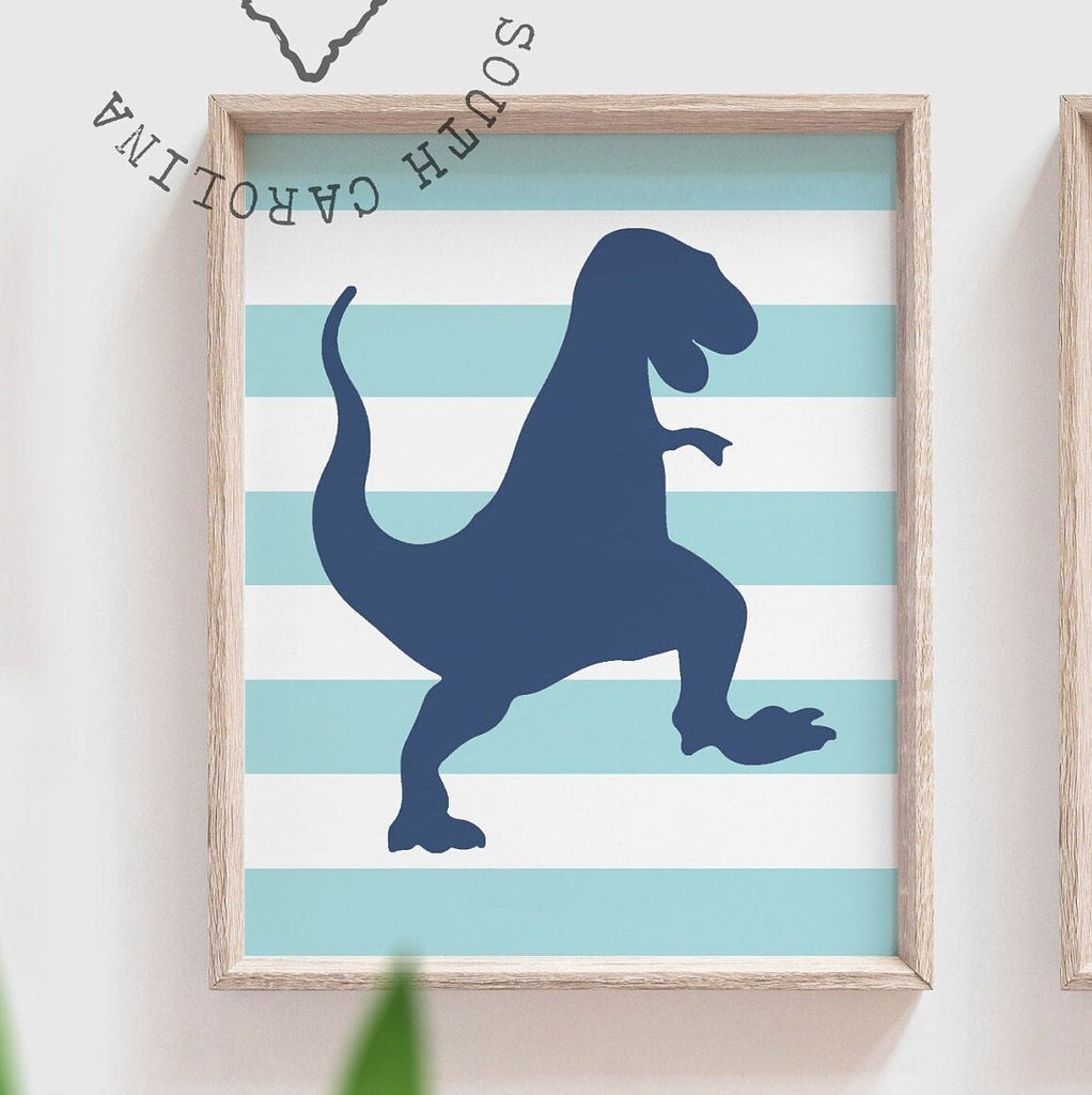 Dinosaur decor, toddler dinosaur art, dinosaur bedroom green and blue, boys dinosaur prints, baby boy dinosaurs, dinosaur nursery wall art
