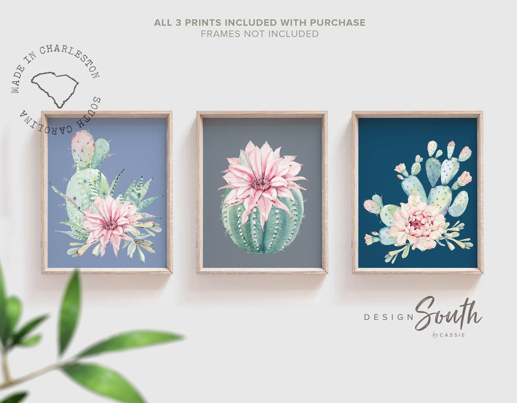 Bathroom wall decor, floral art prints for guest bathroom, adult bathroom decor, children&#39;s bathroom decor, bedroom wall art navy blue gray