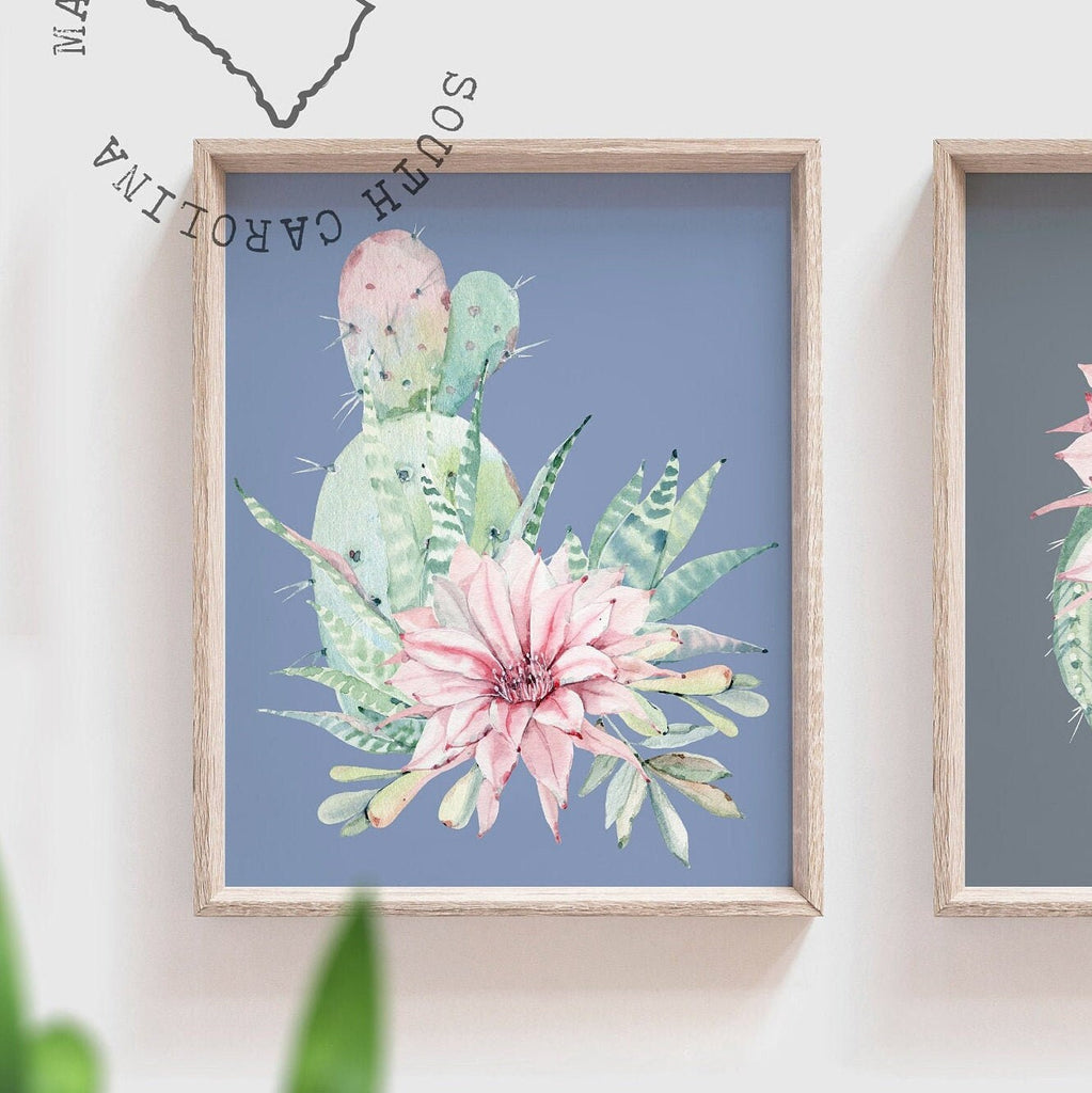 Bathroom wall decor, floral art prints for guest bathroom, adult bathroom decor, children&#39;s bathroom decor, bedroom wall art navy blue gray