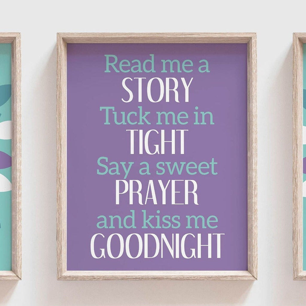 Purple and teal nursery quote for girl room, floral wall art for nursery purple aqua teal blue, gift for newborn baby girl, baby shower gift