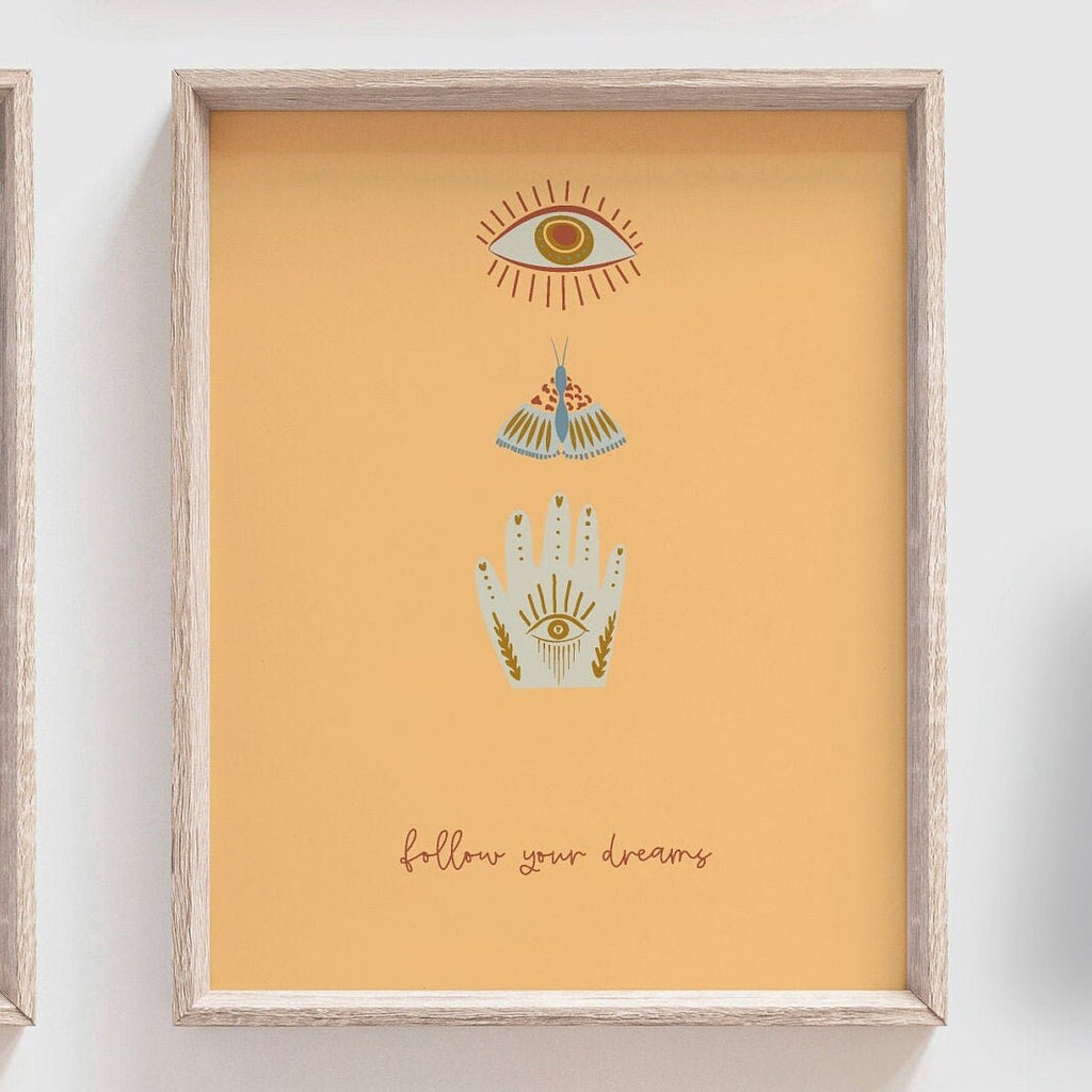 Animal nursery decor, teal blue nursery rainbow boho themed wall art, unisex nursery, gender neutral nursery wall decor, baby neutral art