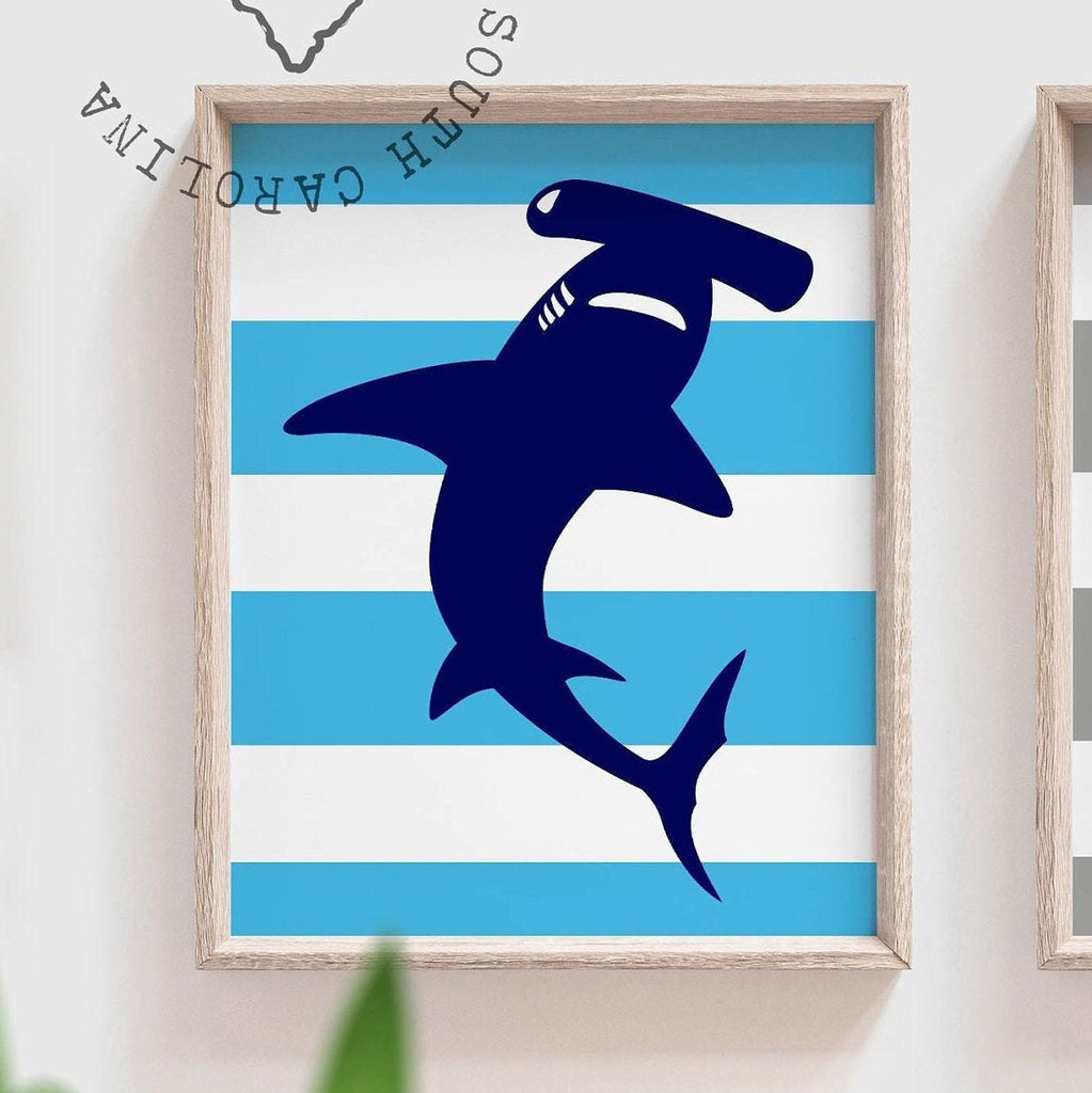 Kids room sharks, toddler shark room, shark decor, boy wall art, big boy bedroom, shark playroom, wall art for boy, bedroom decor, boys room