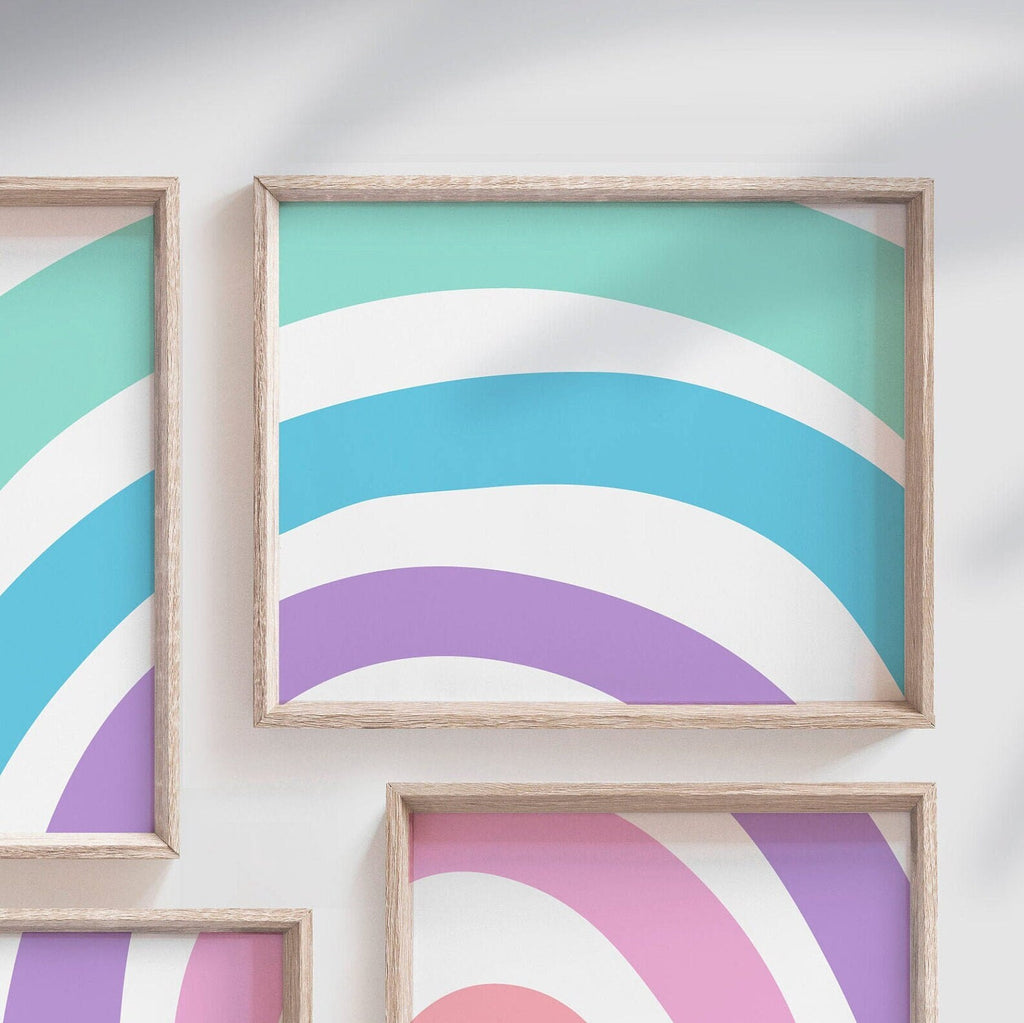 Girls nursery decor, monogram wall decor, playroom decor, girls bedroom decor, girls rainbow decor, purple pink and aqua nursery monogrammed