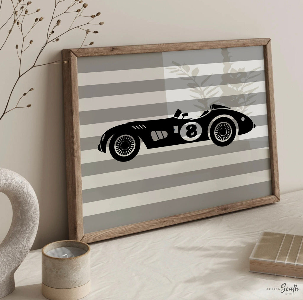 Race car art, race car nursery, race car nursery theme, boys race car nursery, race cars, boys racing bedroom, boys racing, race car posters