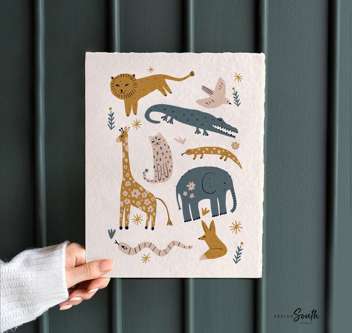 Modern boho kid print set, children gallery wall inspiring, modern boho safari animal themed room decor, you are affirmations art, baby room