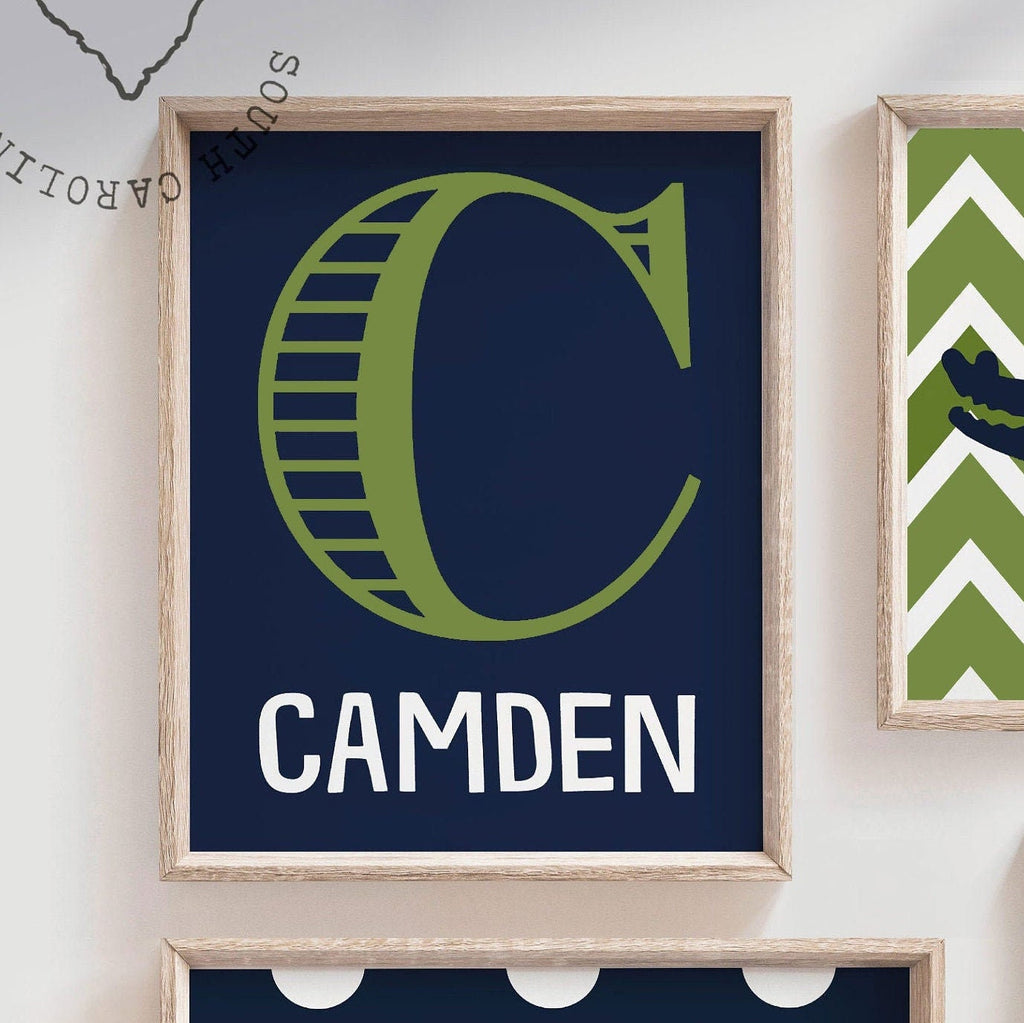 Alligator wall decor for boys nursery, alligator theme, navy blue and green wall art, boys quote, boys nursery decor, alligator nursery art