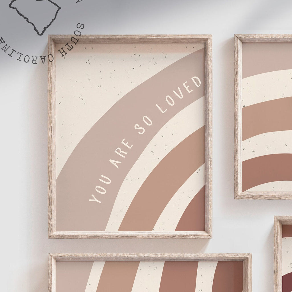 Kids room wall art, nursery prints, boho baby nursery decor, gender neutral nursery, playroom neutral color scheme, modern neutral nursery