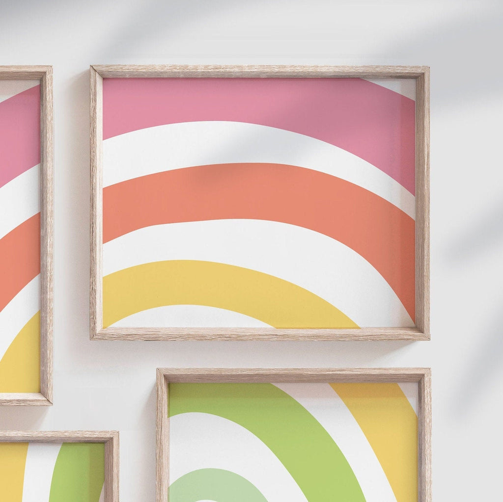 Girls nursery decor, pink rainbow monogram, playroom decor, monogram nursery decor, girl bedroom decor, girls rainbow room, girl nursery art