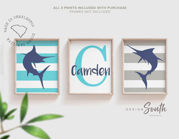 Offshore fishing, game fish kid, boys saltwater fish wall art, marlin nursery, boys fishing theme, fish nursery art boys, game fish decor