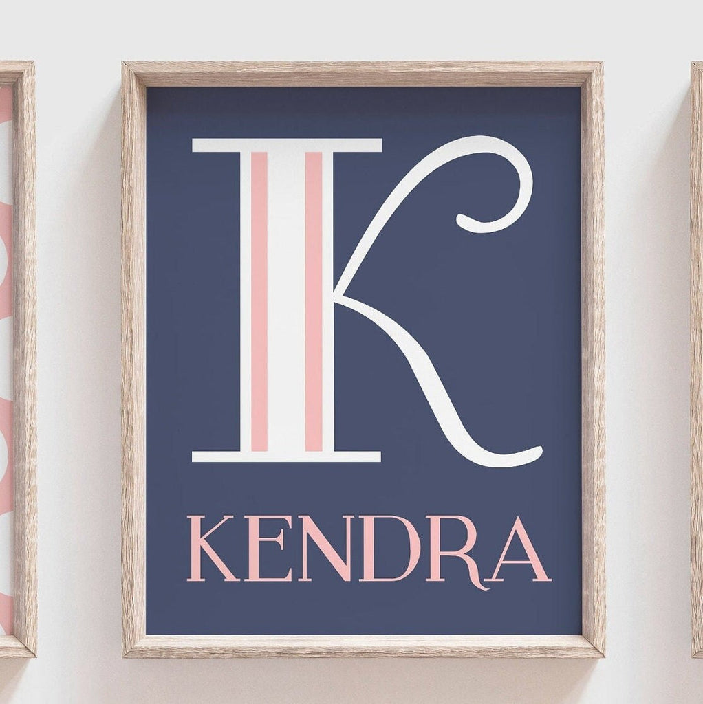 Pink nautical decor, girl pink and navy nautical room wall art print set, gift for girl whale sailboat, nautical shower gift girls name pink