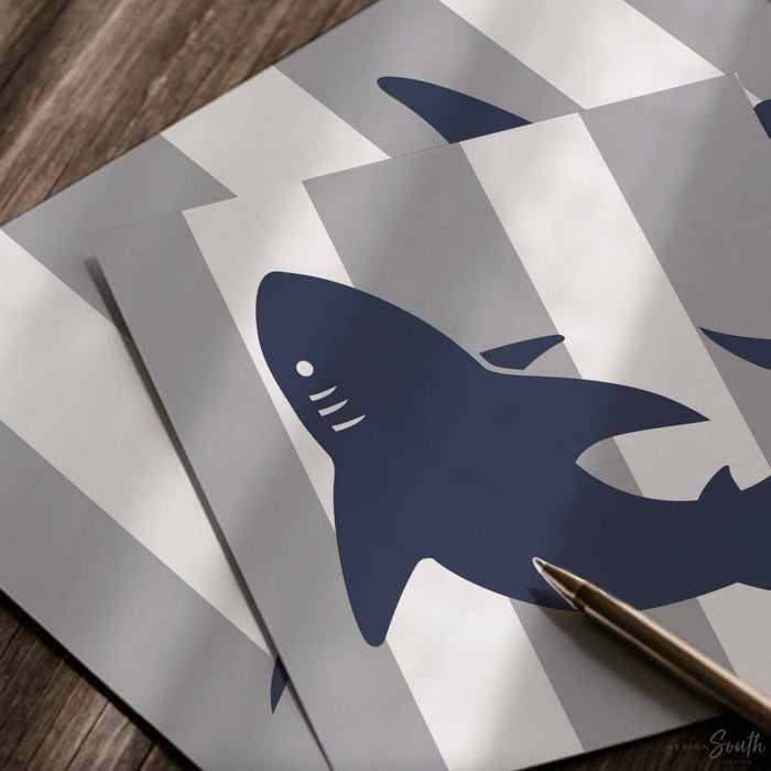 Boys blue and gray bathroom, shark bathroom, hammerhead, great white, boys bathroom decor, boys shark bathroom blue gray, baby boy shark art