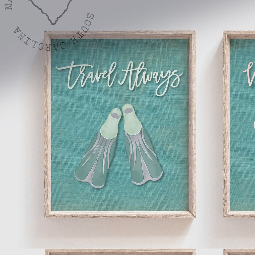 Travel nursery art, travel nursery decor, vintage travel themed nursery, teal beach baby kid child bedroom nursery playroom art, beach art
