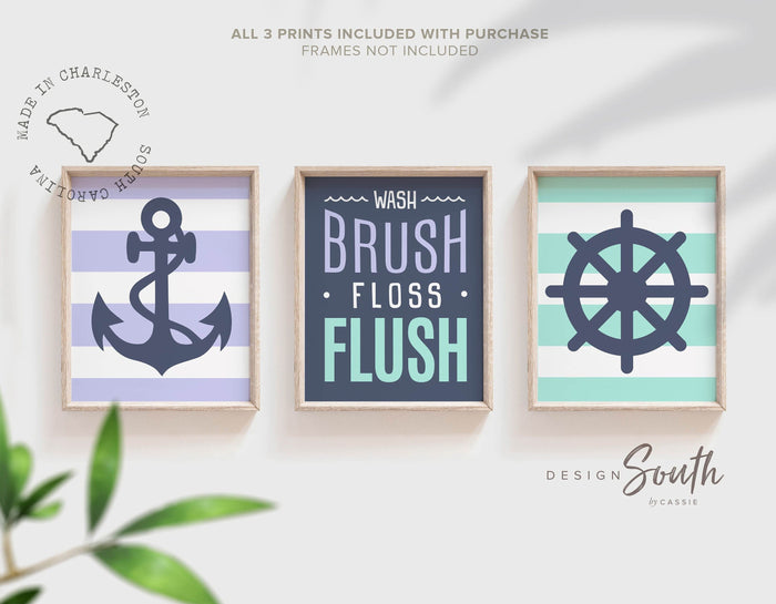 Girls nautical bathroom, girls nautical, girls pink nautical decor, pink navy girls bathroom, baby girl bathroom art, girls anchor bathroom