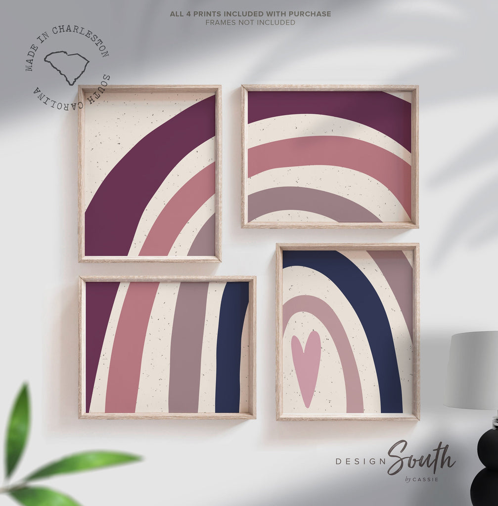 Mauve plum rose navy blue nursery theme, baby room wall art neutral mauve plum shades, mauve and navy nursery decor, plum nursery or bedroom