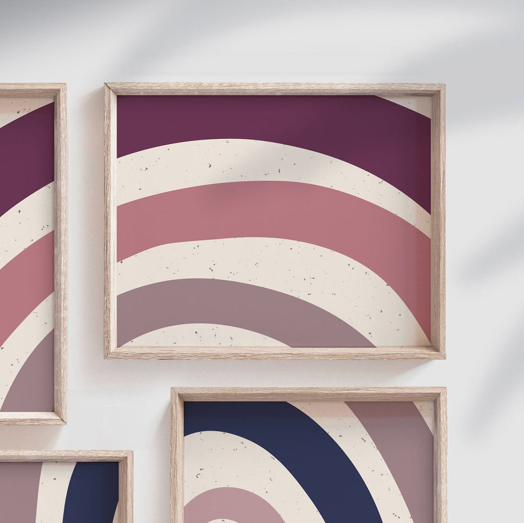 Mauve plum rose navy blue nursery theme, baby room wall art neutral mauve plum shades, mauve and navy nursery decor, plum nursery or bedroom