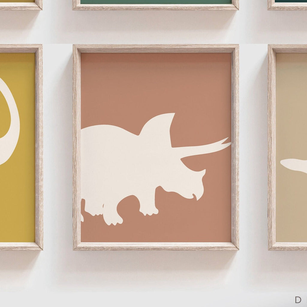 Neutral dinosaur decor earthy neutral tones, kid neutral playroom wall art, neutral boho dinosaurs for kid baby children, art gender neutral