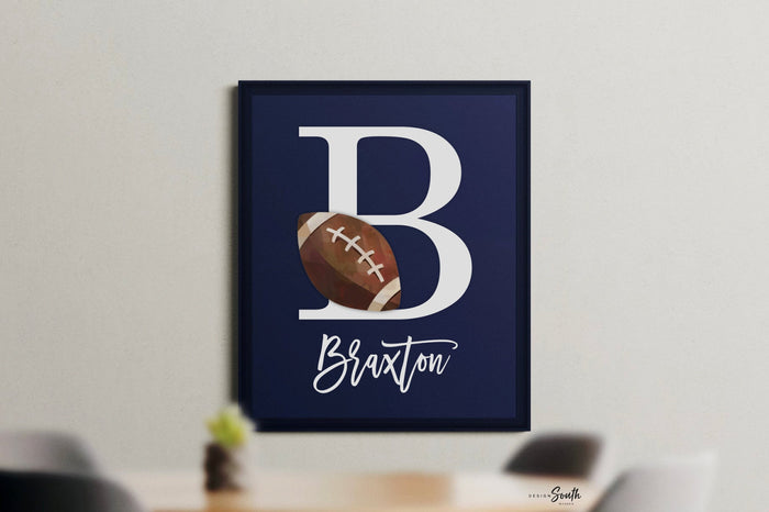 Sports home decor boy name, sports poster boy room, sports wall art, little boy gift, artwork wall crib sports theme, basketball soccer ball