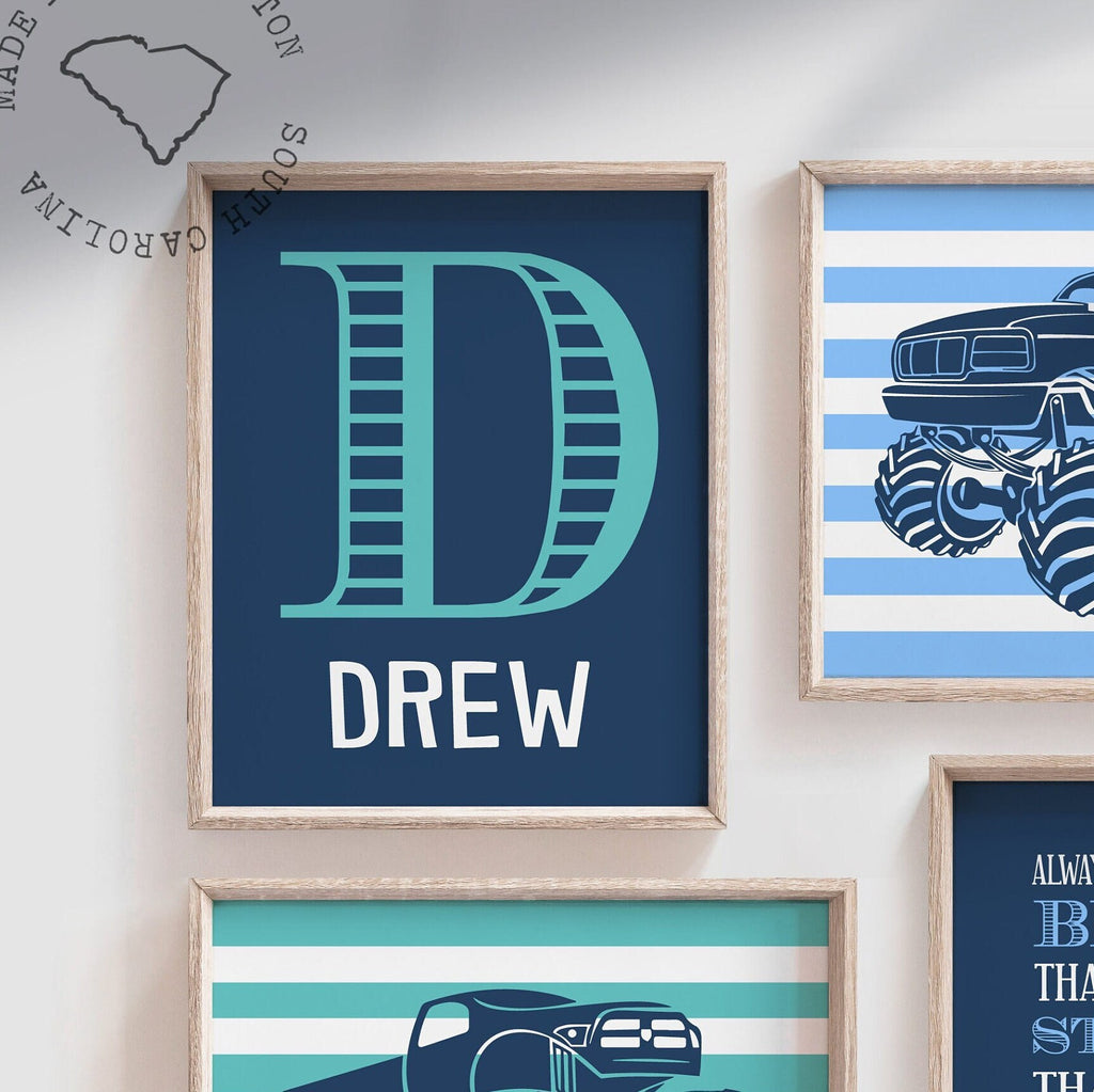 Personalized monster truck, monster truck bedroom decor, monster truck kids wall art, monster truck boys room decor, big monster truck theme