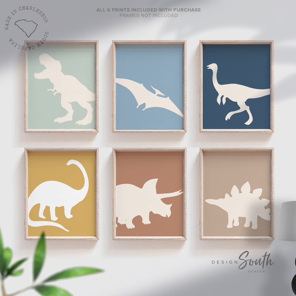 Neutral dinosaur decor earthy neutral tones, kid neutral playroom wall art, neutral boho dinosaurs for kid baby children, art gender neutral