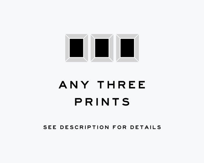Any three prints, design south, nursery prints, bedroom prints, bathroom prints, children, adults