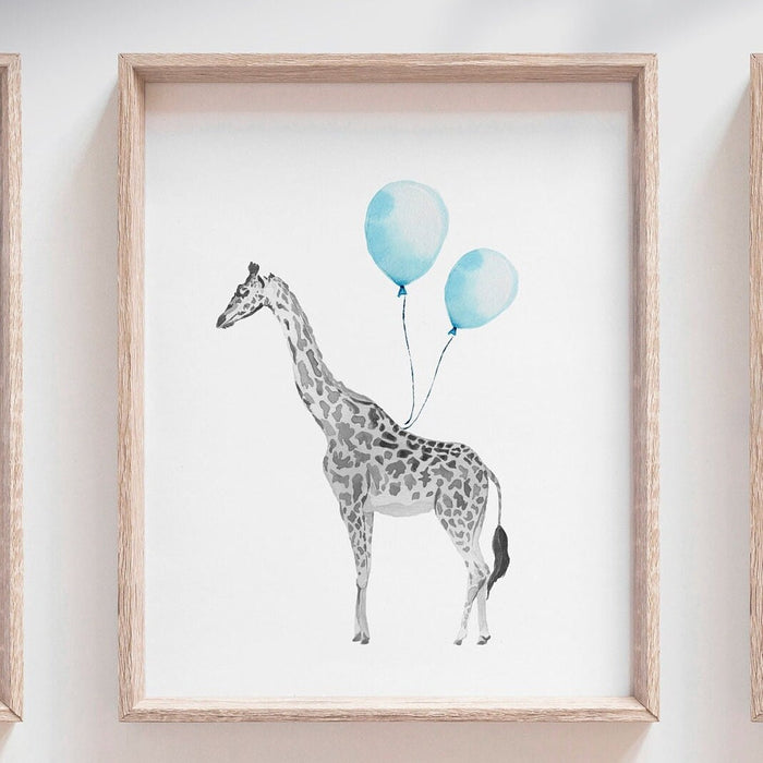 Baby boy nursery art, baby blue boy nursery decor, blue baby animals boy nursery, safari baby boy art, cute boy nursery art, newborn boy art