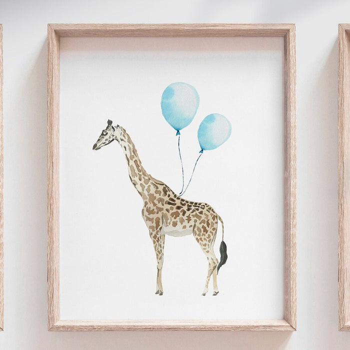 Baby safari animal nursery art, baby tropical safari animal nursery decor, baby animals nursery, safari baby art, newborn baby art balloons