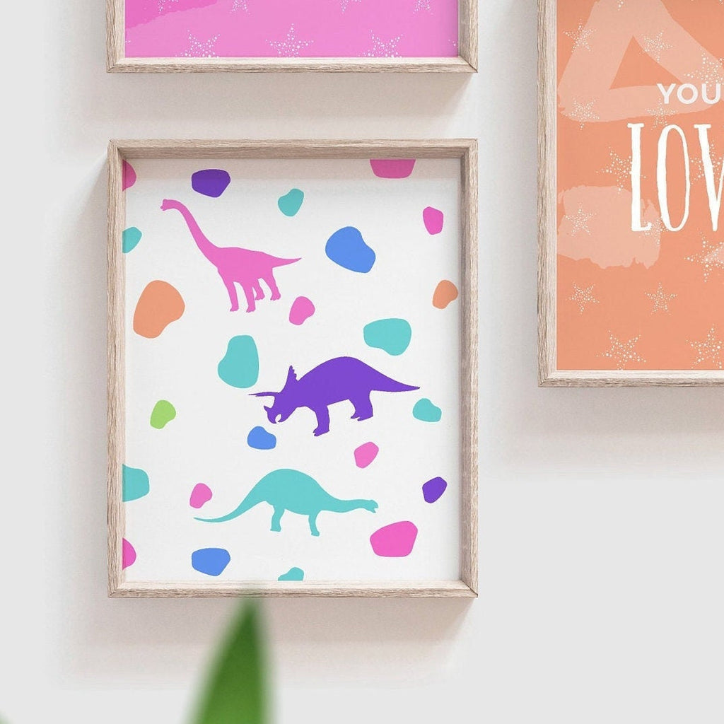 Kids positive affirmation wall art poster printables, pink and purple girls room decor, girls playroom ideas, pink purple toddler wall art