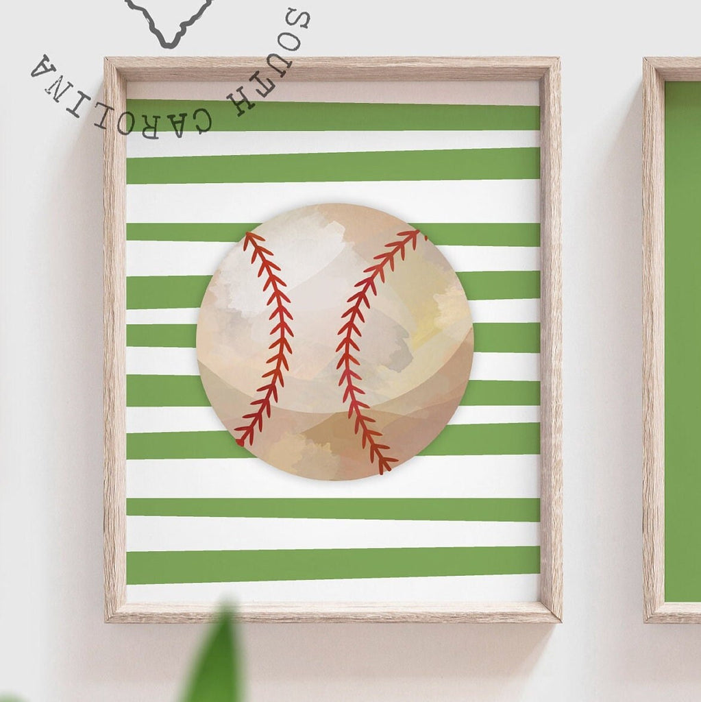 Boys nursery decor sports, boys bedroom decor, monogram print, light green sports, boys monogram, boys nursery print, boy bedroom art sports
