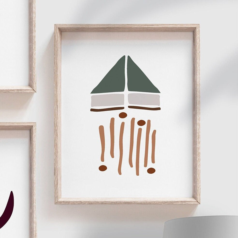 Boho wall art prints, boho gallery wall, boho prints set of six modern mid century, terracotta teal mustard desert wall prints, boho kid art