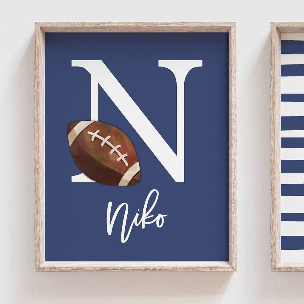 Blue sports decor siblings boys room, sports decor gift siblings, basketball soccer sports theme brothers, sports themed playroom wall art
