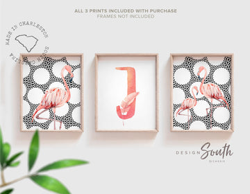 Tropical flamingo nursery, pink trendy nursery tropical baby, modern tropical theme baby, trendy nursery wall art decor baby girl room gift