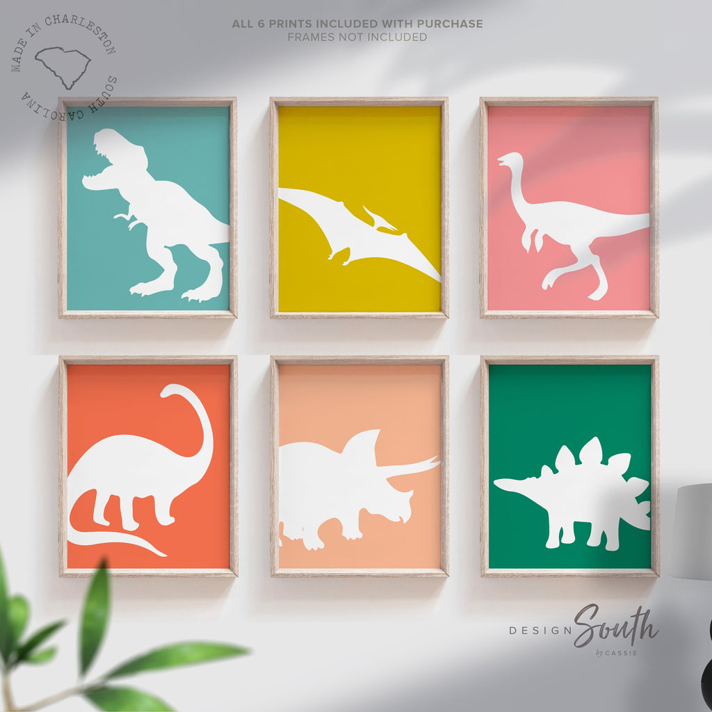 Modern neutral dinosaurs, kid dinosaur art, childrens wall art gender neutral dinosaurs, neutral dinosaur wall art for children bedroom