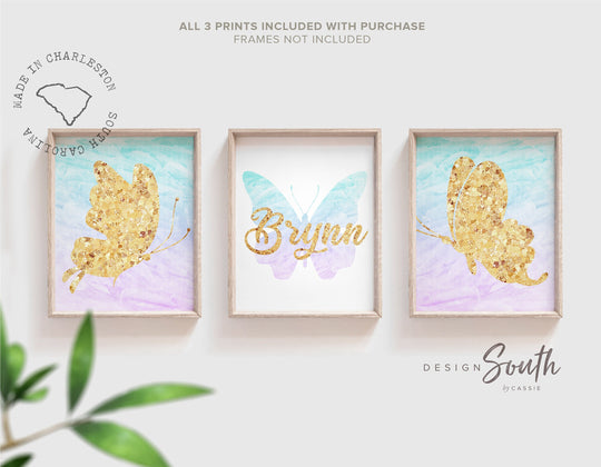 Butterfly girl's room wall art, butterfly nursery, heart nursery art, butterfly nursery decor, butterfly wall poster prints decor for girls
