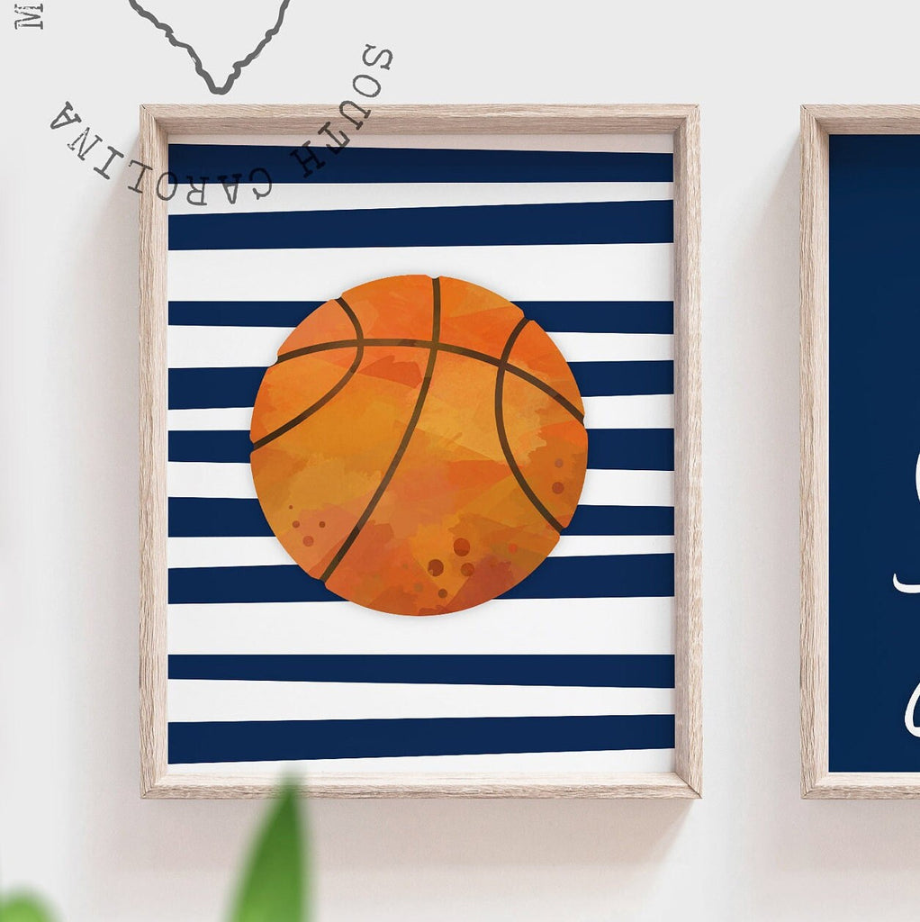 Boys nursery decor sports, boys bedroom decor, monogram print, navy blue and gray, boys monogram, boys nursery print, boy bedroom art sports