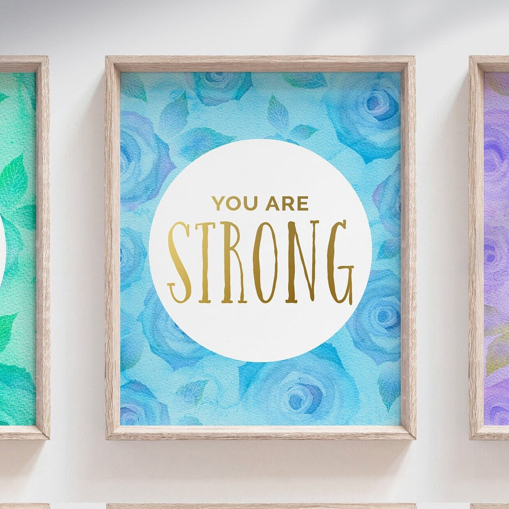 Positive girl playroom art, inspirational messages for girl wall art, set of 6 gallery wall prints girl quotes playroom bedroom or nursery