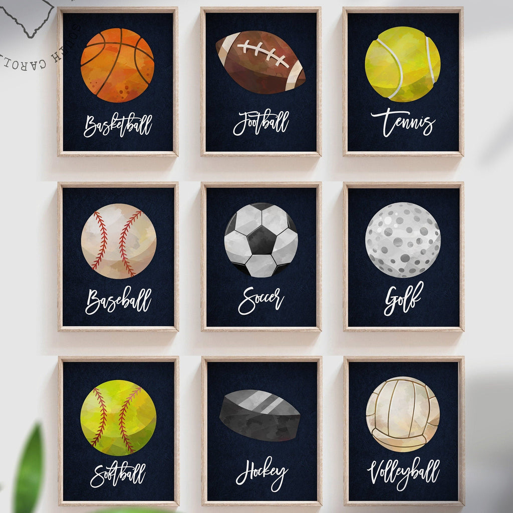 Boys nursery decor navy blue sports themed nursery, navy blue sports toddler bedroom, sports theme boy, sports nursery, toddler sports gift