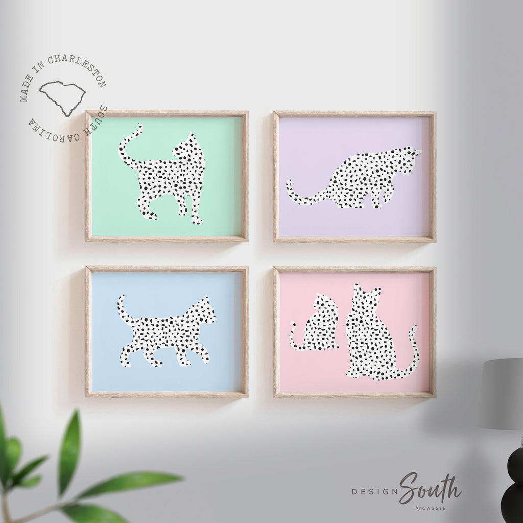 Kitten art, kitten wall decor, kitty cat girl bedroom, cat theme nursery, pastel kitten art, gift for little girl kitten cats kitties prints