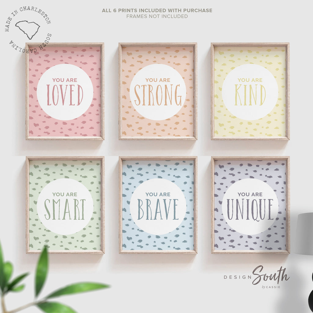 Playroom prints, children prints, set of 6, art print playroom decor, modern playroom, printed and shipped playroom art, kid pastel playroom