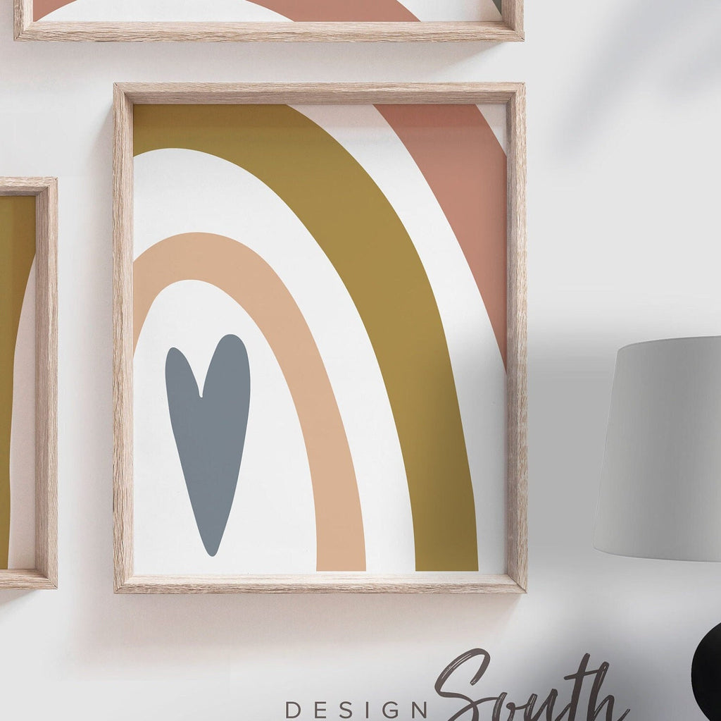 Rainbow nursery decor, gender neutral baby decor, unisex nursery decor, neutral rainbow theme nursery, love print, gender neutral wall ideas