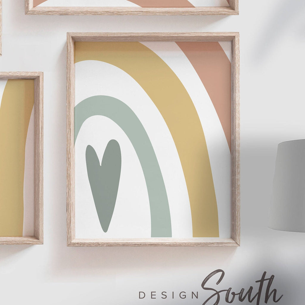 Rainbow nursery decor, gender neutral baby decor, unisex nursery decor, neutral rainbow theme nursery, love print, gender neutral wall ideas