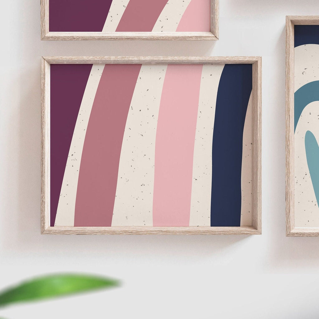 Mauve navy blue nursery, wall art for baby room violet tones, navy and plum bedroom, nursery decor dusty purples, baby nursery ideas mauve