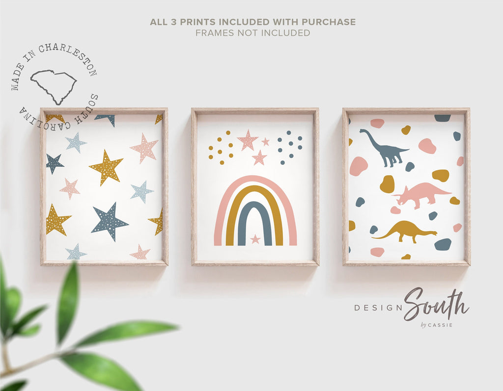 Girl dinosaur art, dinosaur prints for girls, trendy pattern pink girl dinosaurs, art prints dinosaur girl theme, girl room decor modern art