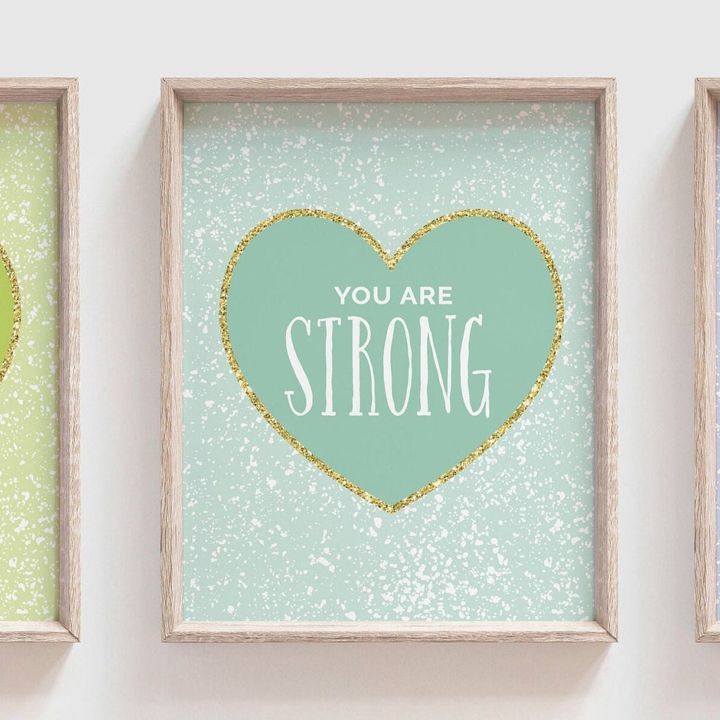 Heart print, pastel heart girls room art, wall playroom ideas, children affirmation art, toddler bedroom decor, heart artwork, heart nursery