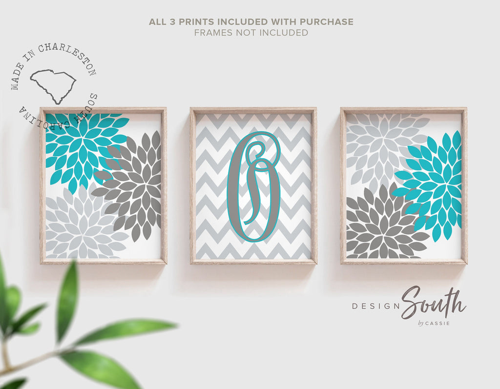 Girls bedroom turquoise, wall art for girl, turquoise decor girls room, turquoise art baby girl, turquoise monogram, turquoise and gray girl