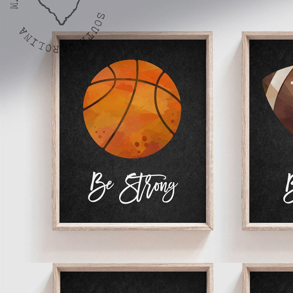 Sports collection art set of 6, boys sports nursery wall art prints, boy sports theme, boy sports inspirational positivity prints bedroom