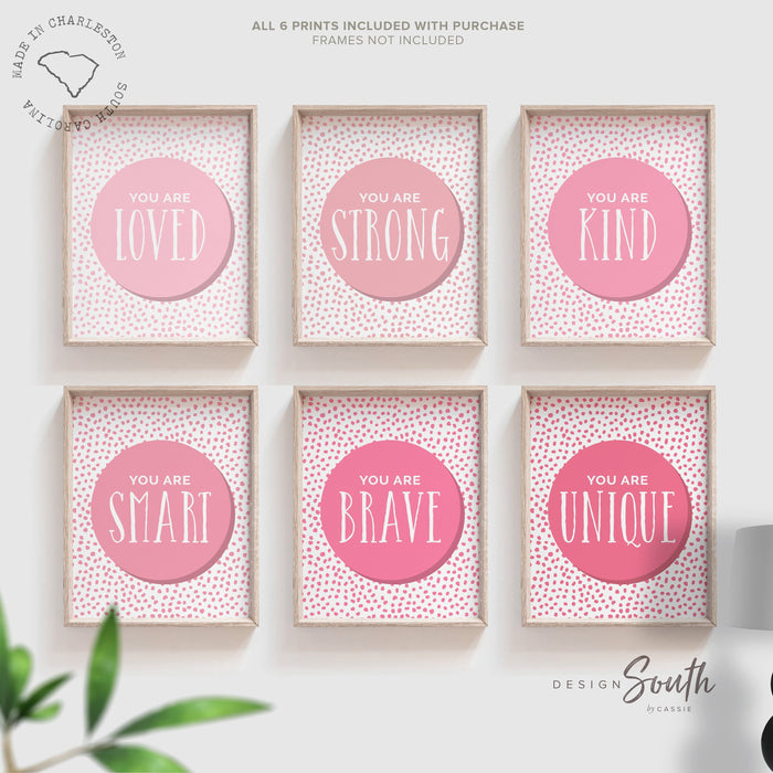 Pink playroom art, little girl room wall art, toddler bedroom pink, affirmation signs in pink, little girl bedroom pink art prints positive