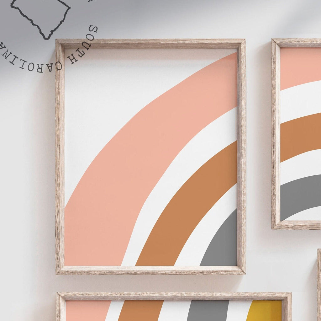 Gender neutral rainbow wall art, modern nursery wall art prints, baby room rainbows, rainbow wall art kids, children room rainbow wall decor