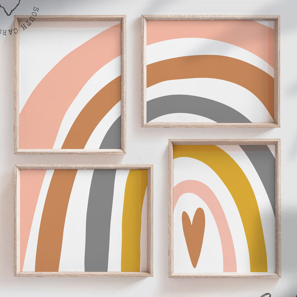 Gender neutral rainbow wall art, modern nursery wall art prints, baby room rainbows, rainbow wall art kids, children room rainbow wall decor