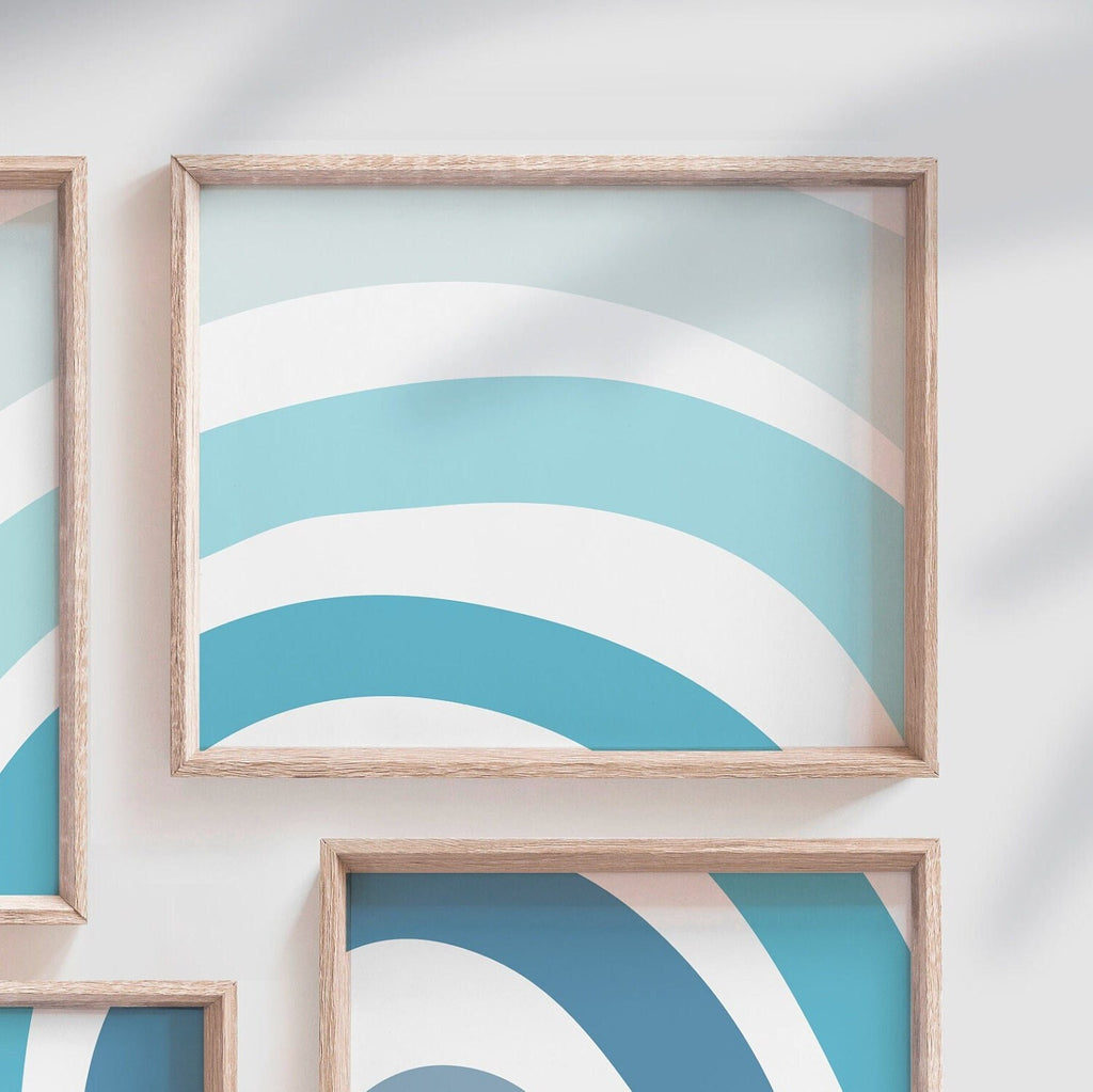 Baby blue boy nursery, personalized baby boy art, wall decor blue rainbow, baby shower boy gift, home decor baby boy, nursery wall art boy