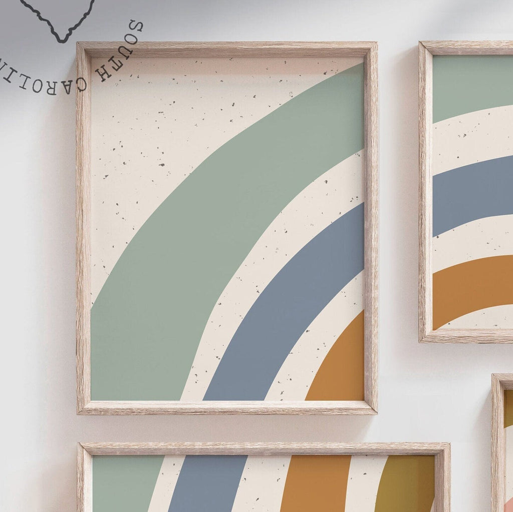 Neutral nursery decor earthy neutral tones, kids neutral playroom wall art, neutral boho rainbow for kids baby children, art gender neutral